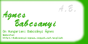 agnes babcsanyi business card